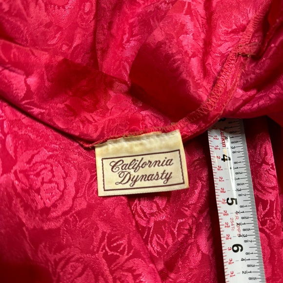 California Dynasty Vintage Pink Floral Long Robe Tie Size Small Made in USA - Picture 3 of 10